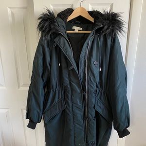 H&M Deep Teal & Black Parka